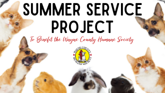 Our Summer Service Project will benefit the Wayne County Humane Society